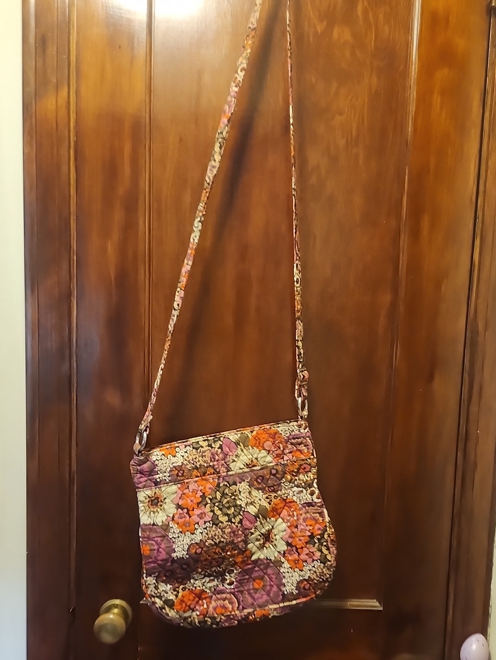 Vera Bradley Floral Quilted Crossbody in Purple & Orange